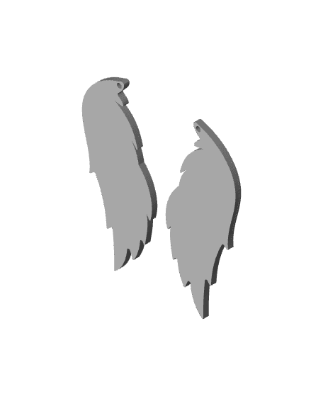 ANGEL WING FEATHER EARRINGS 3d model