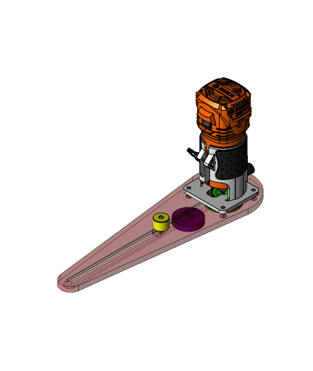 Router compass adjustable circle jig 3d model