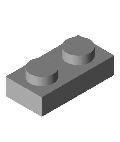 2x1 Flat Lego Brick 3d model