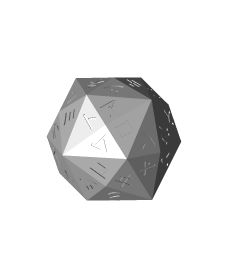 Katakana Japanese Alphabet d48 Polyhedral Die 3d model