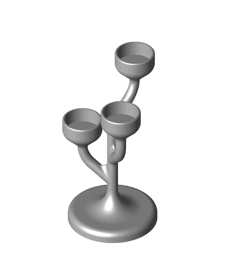 Candle Holder in Sleek Design for 3 Tea Lights 3d model