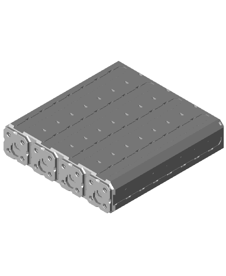 4x1x4 - Topped Multipoint Rail - Multibin Shell 3d model