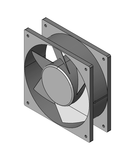 AC Axial Fan, 119mm 115V 180m3-H 3d model