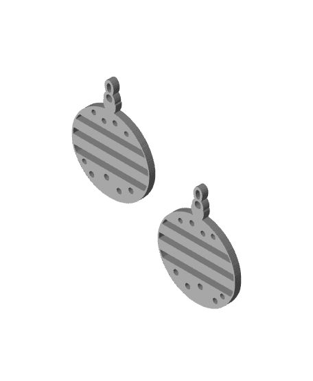 Christmas ornament earrings christmas jewelry 3d model