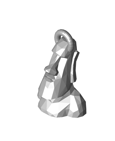 low poly moai keychain.stl 3d model