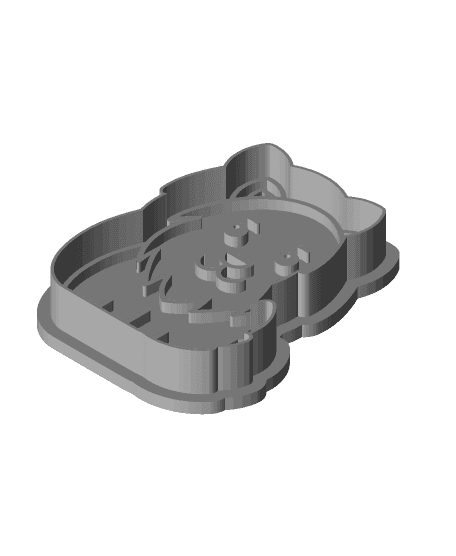 cookie cutter wolf - cutter and stamp 3d model