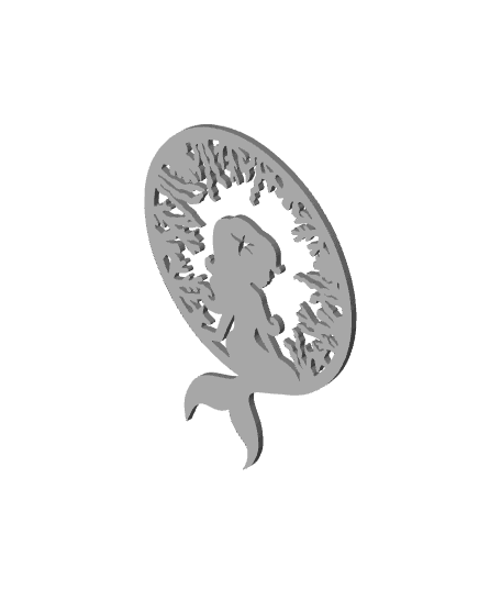 mermaid wall art underwater decor wall decoration ocean 2d art 3d model