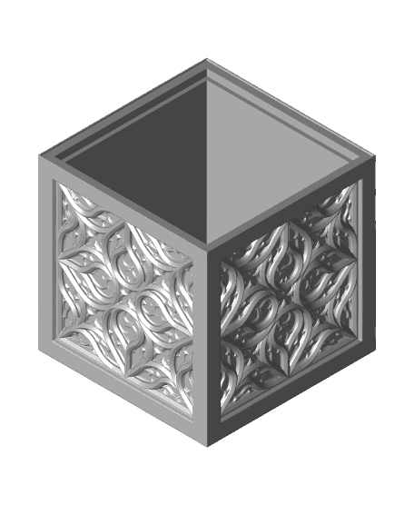 Gothic Pattern Planter -Square 3d model