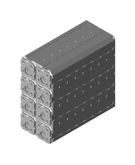 2x4x4 - Topped Multipoint Rail - Multibin Shell 3d model