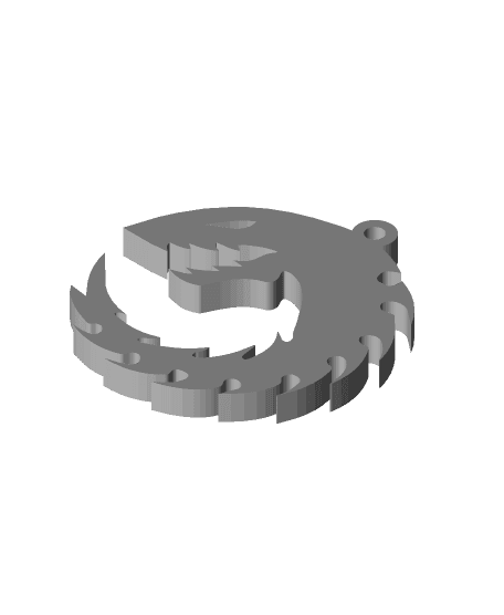 Tribal Shark keychain 3d model