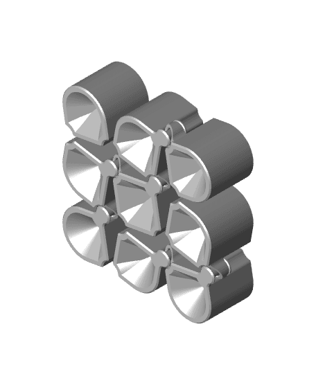 Auxetic Cubes // 18mm 3x3 SuperRound Tapered 3d model