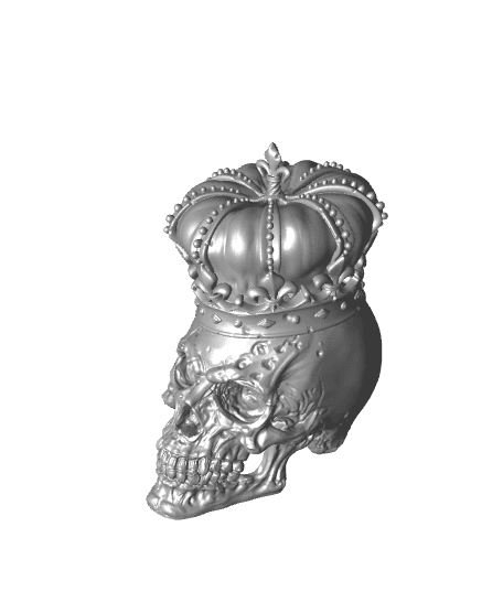 Skull with Crown - Home Decor 3d model