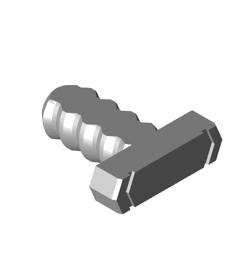 13 mm Small Thread, Flat Head, T-Bolt 3d model