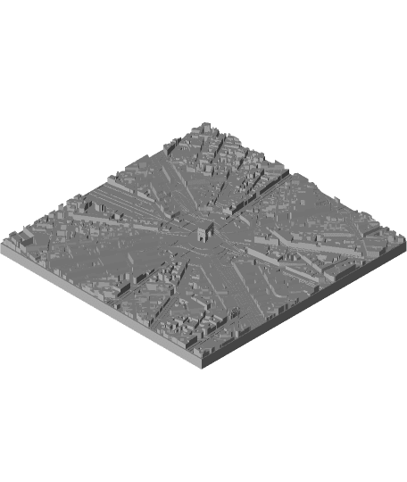 Paris Topo Map 3d model