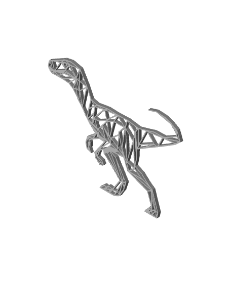 Geometric Velociraptor dinosaur Wallart 3d model