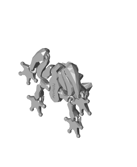 Articulated Frog 003 - Crystallized V2 - Print in place - No supports - STL 3d model