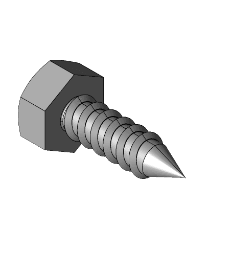 Hexagon head taping screws 3d model