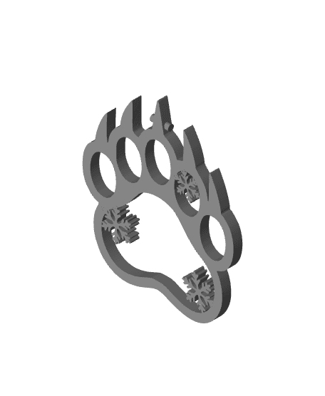 Bear Paw Print Christmas Ornament  3d model