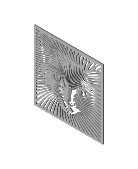 optical illusion wall art 3d cat wall decor kitty decoration 3d model