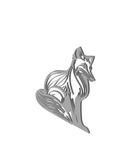 fox wall art fox wall decor 2d woodland animal decoration 3d model