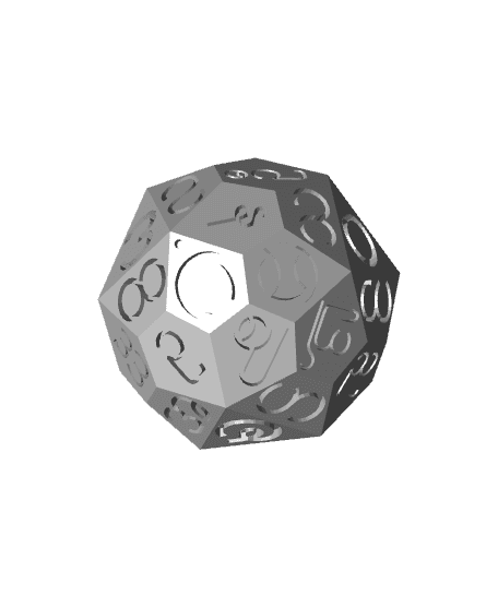 Burmese Alphabet d40 Polyhedral Die  3d model