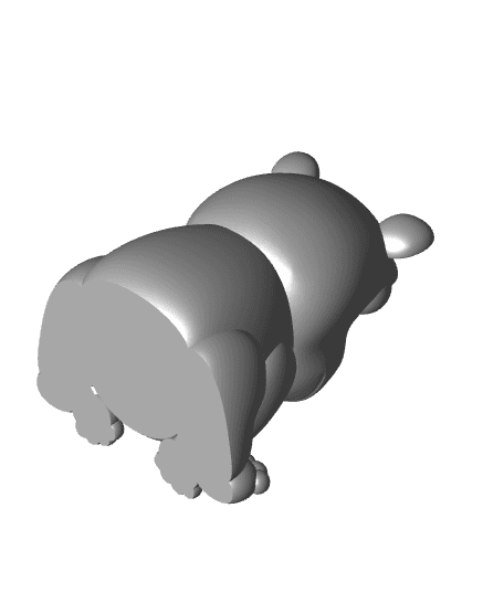 Sitting Hippo Solid 3d model