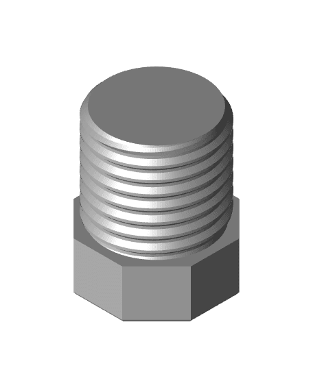 20 mm Big Thread, Plain Head, Bolt 3d model