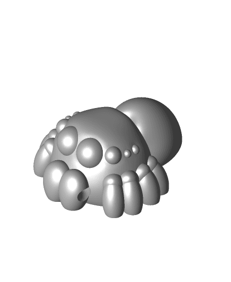 Spider Smooth Keychain Front 3d model