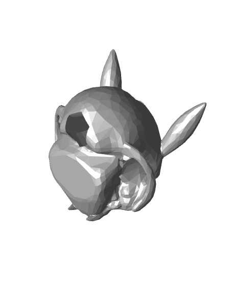 Pika Skull Key Ring 3d model