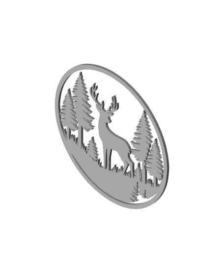 Deer wall art wildlife decor 3d model