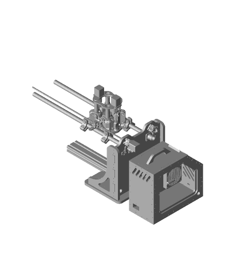 3D printed CNC - 4th Axis - Dual drive 3d model