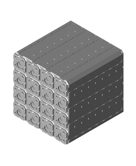 4x4x4 - Topped Multipoint Rail - Multibin Shell 3d model