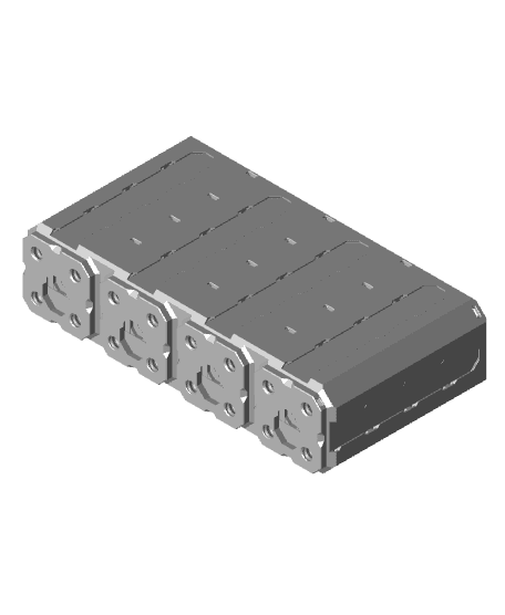 4x1x2 - Topped Multipoint Rail - Multibin Shell 3d model