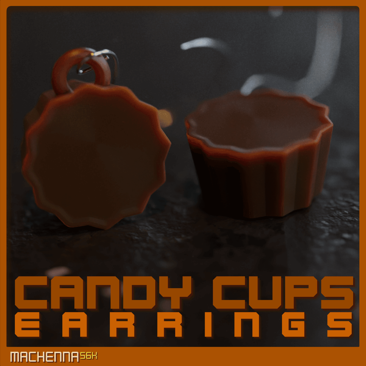 Candy Cup Earrings 3d model