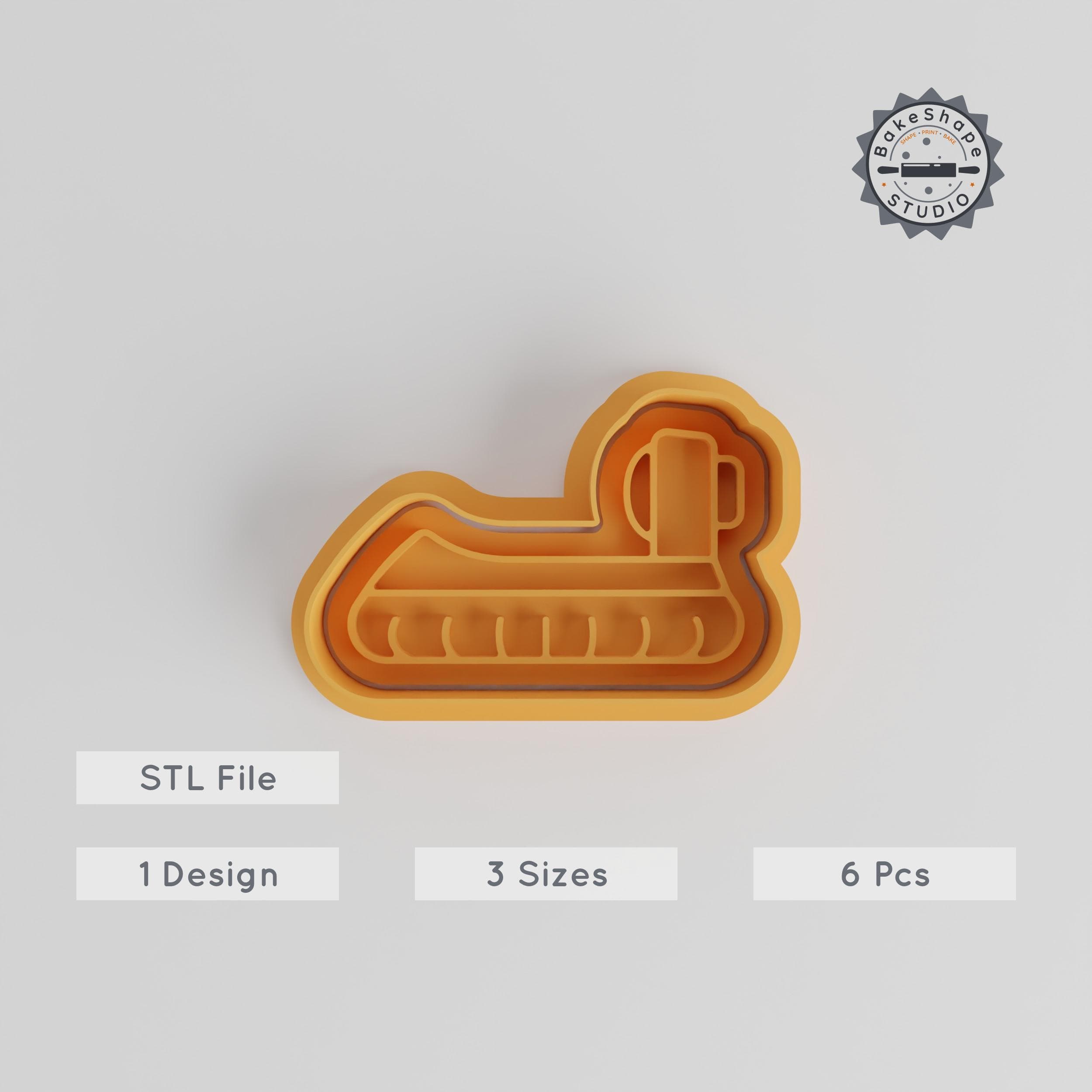 Hover Craft Cookie Cutter & Stamp Set, 6-Piece Bundle, Flying Vehicle Shape, Perfect for Cookies & Fondant, Sizes S/M/L PRODUCT_3233 3d model