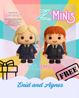 Enid and Agnes for Free Z-Minis Wednesday Collection 3d model
