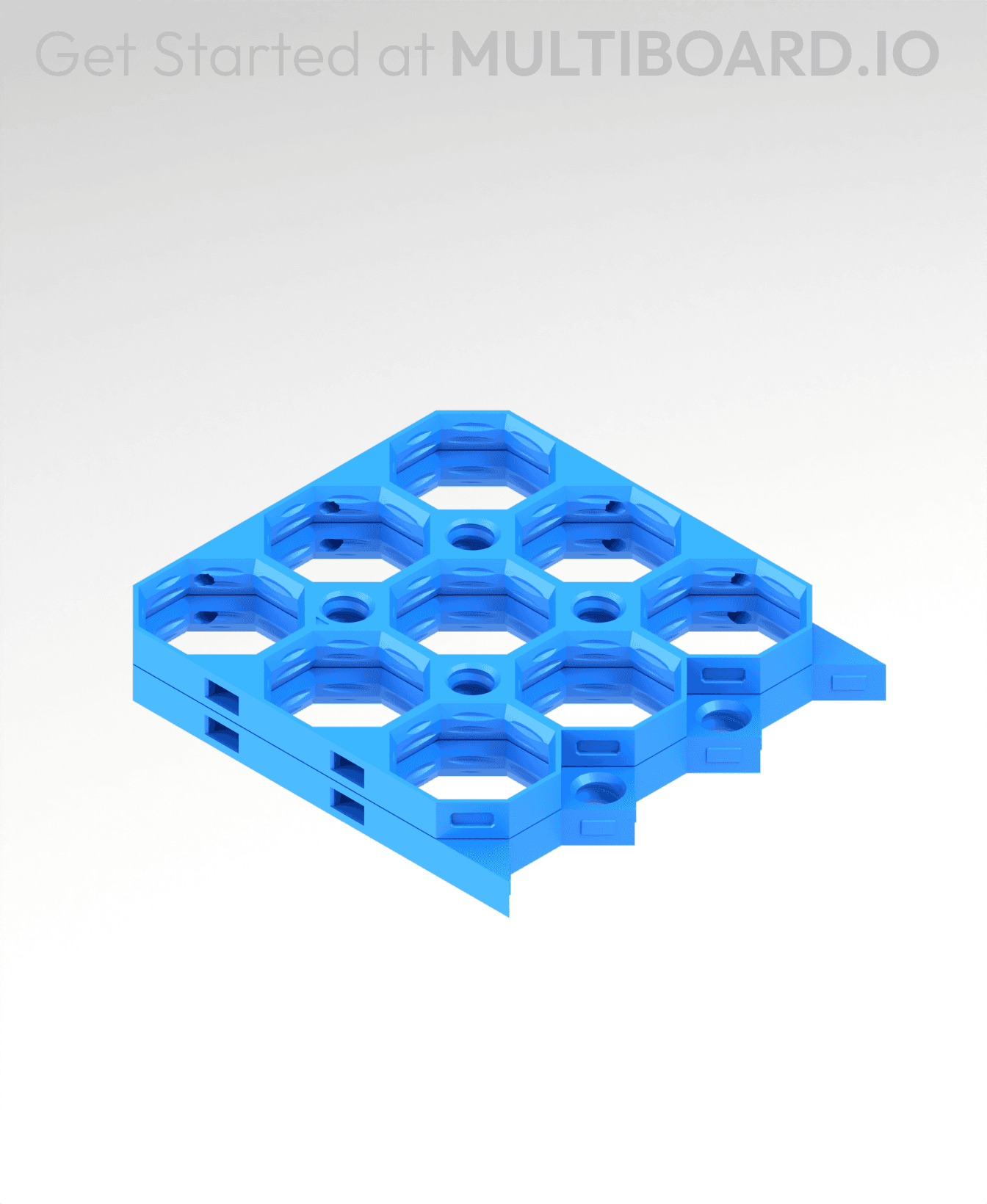 3x3 MU - All Ends Horizontal Strip Interfitted - MultiBoard Octagon Plate - 2x Ironing Stack 3d model