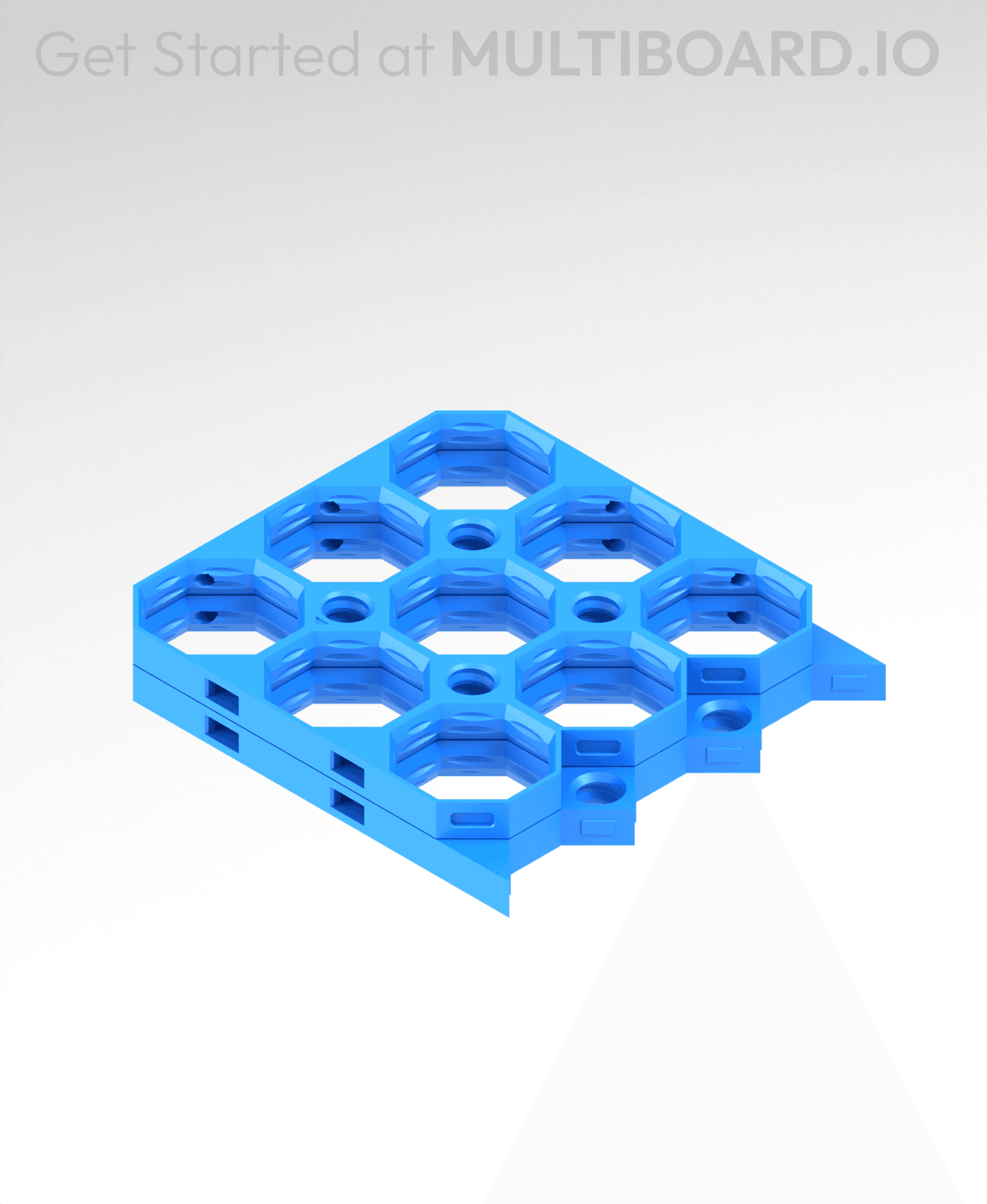 3x3 MU - All Ends Horizontal Strip Interfitted - MultiBoard Octagon Plate - 2x Ironing Stack 3d model