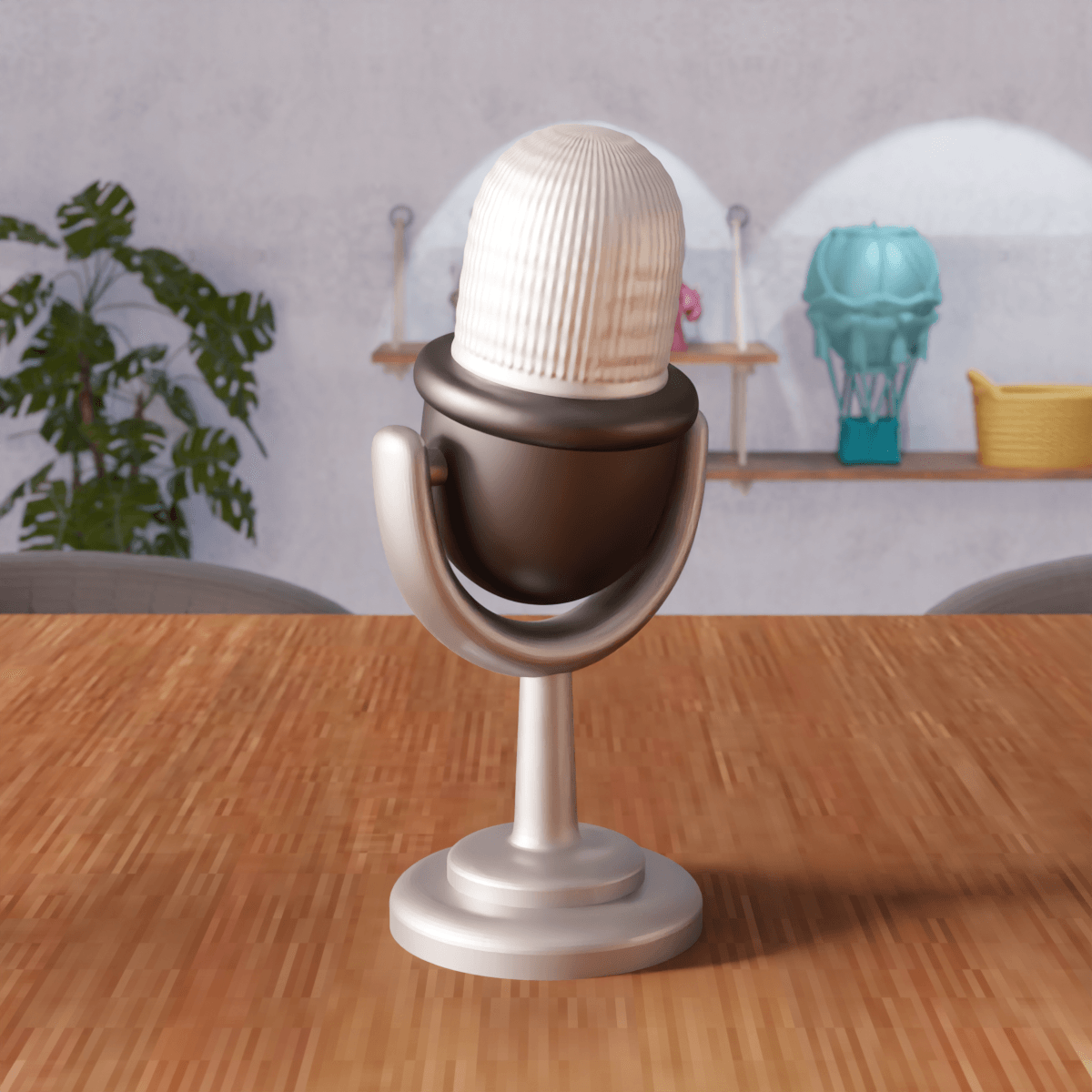 Vintage Retro Studio Microphone - Desktop Decor Series 3d model