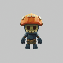 Mushroom Skeleton Warrior - Stylized 3D Character Model 3d model