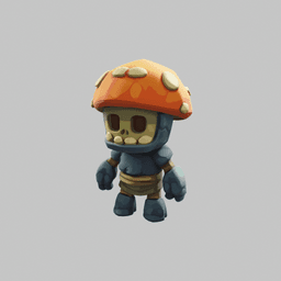 Mushroom Skeleton Warrior - Stylized 3D Character Model 3d model