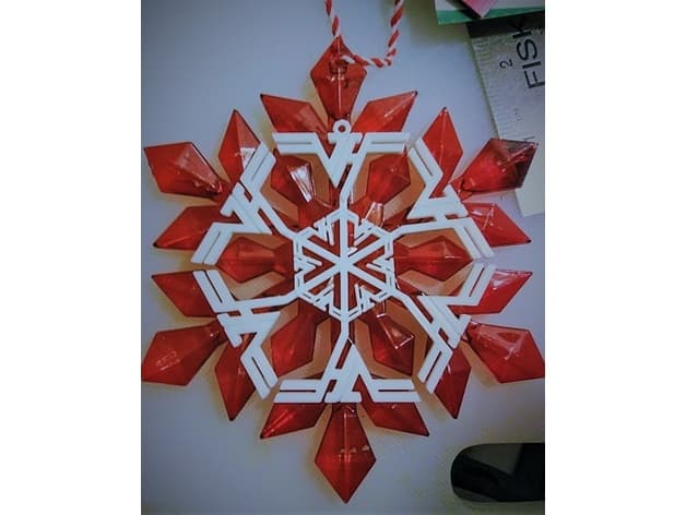 Van Halen Snowflake (based on necklace design - 2 wings) 3d model