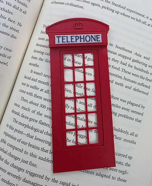 British Telephone Box Book Mark 3d model