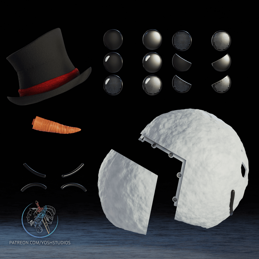 Snowman Helmet 3D Printer STL File 3d model