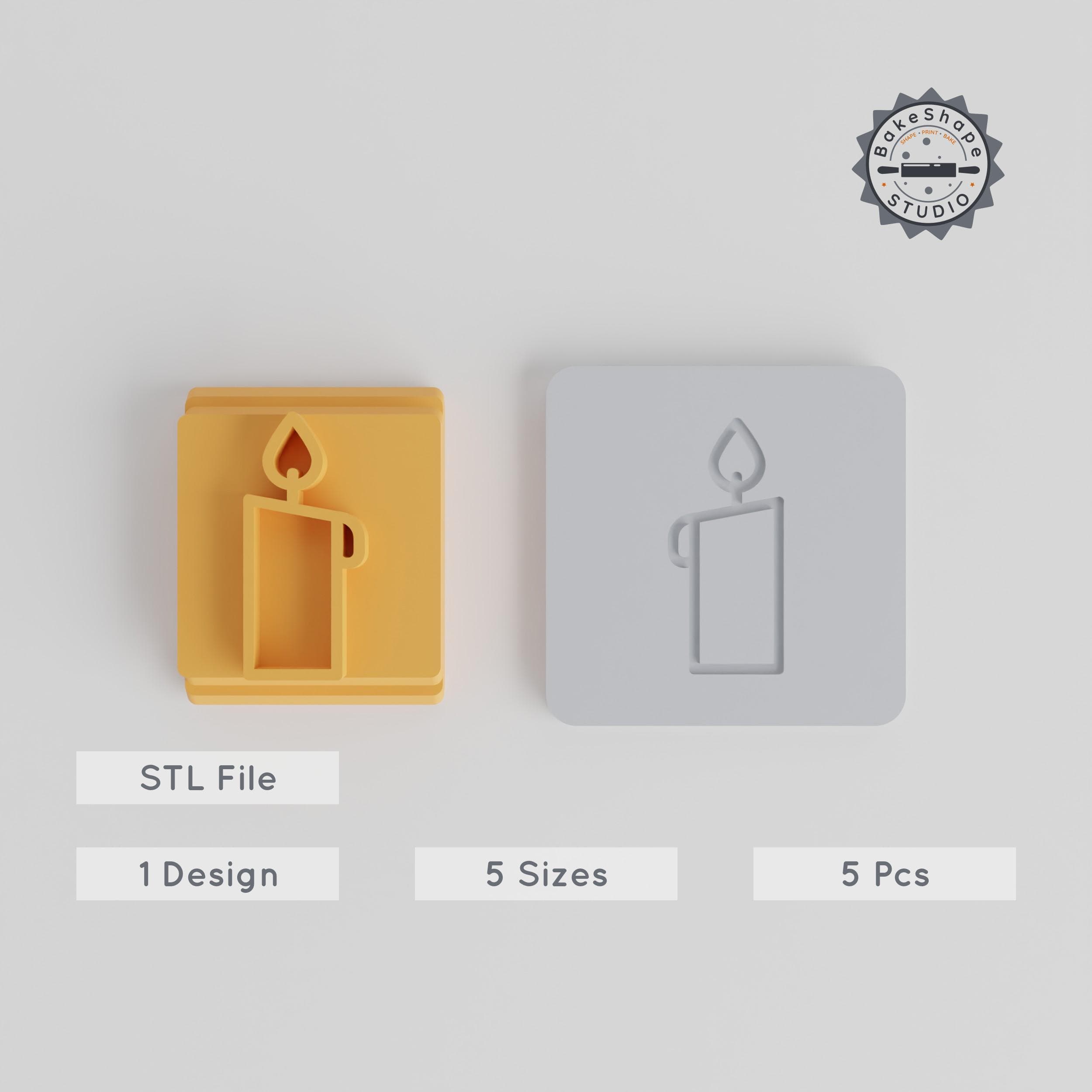 Candle Stamp Tile, 5-Sizes Motif, Perfect for Clay, Cookies & Fondant, Party & Celebration Decorations PRODUCT_4587 3d model