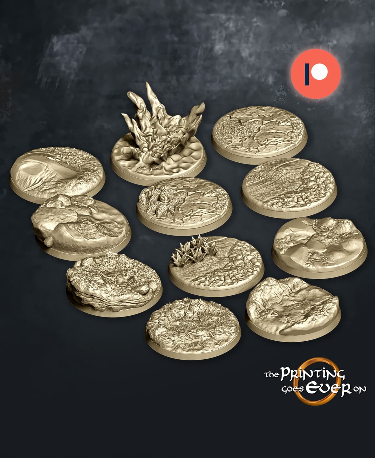 Sculpted Nature Cavalry Base Set - Volume 1 3d model