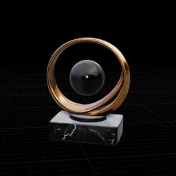 Luxury Golden Orbit Sculpture 3d model