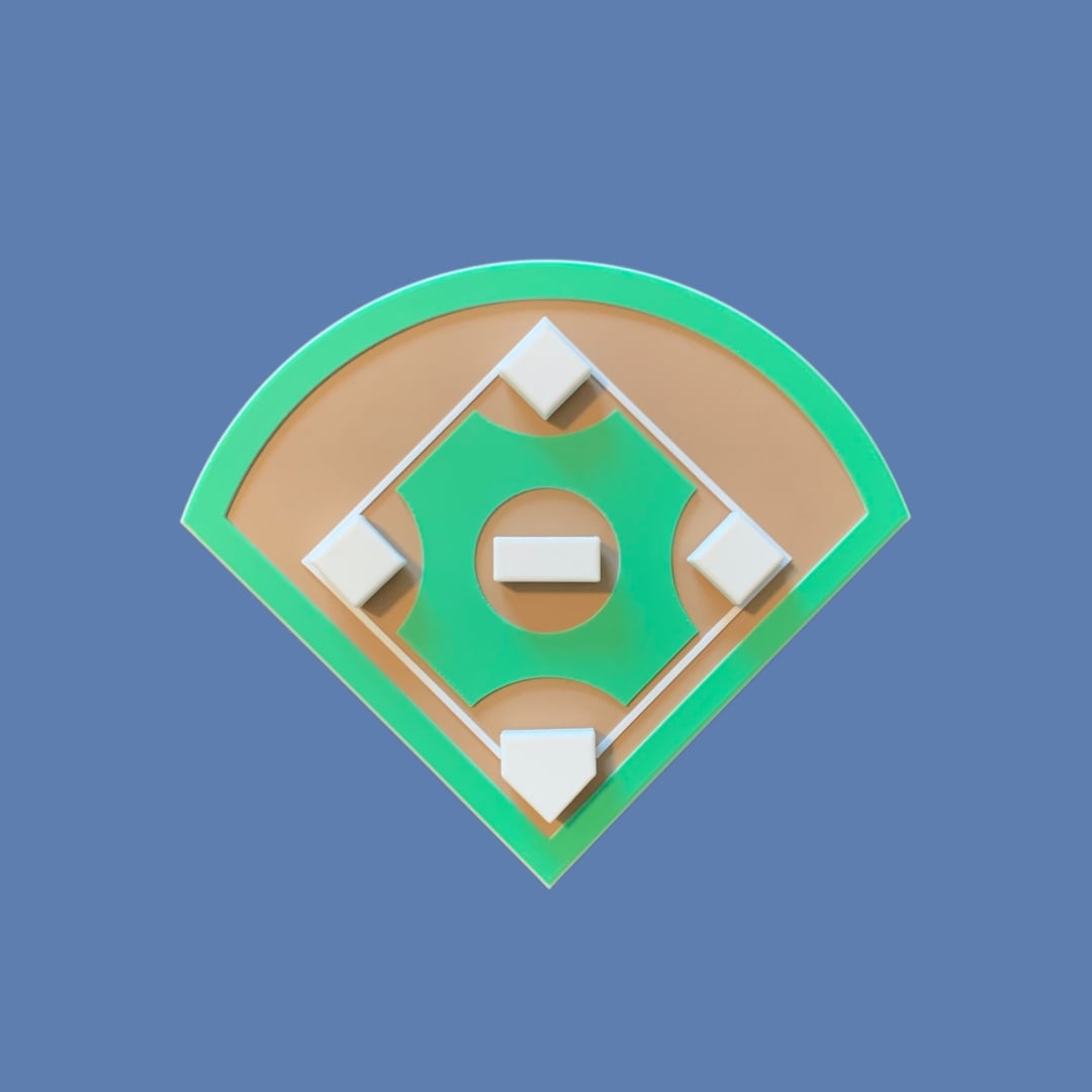 Baseball Diamond Fridge Magnet 3d model