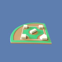Baseball Diamond Fridge Magnet 3d model
