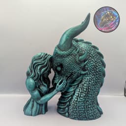 dragon rider statue decor 3d model